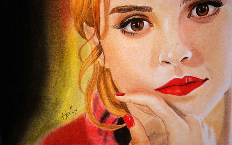 Woman with Red Lipstick — Dramatic, Illustration