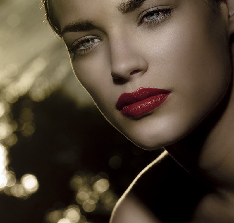 Woman with Red Lipstick — Dramatic, Night
