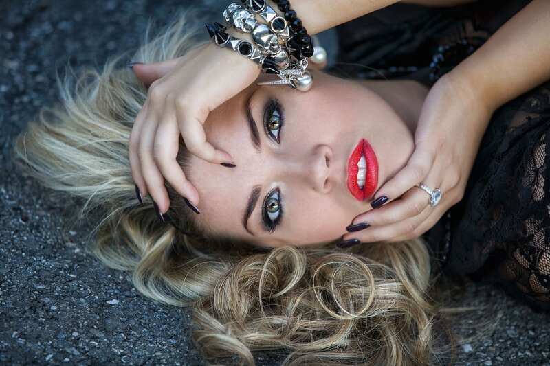 Woman with Red Lipstick — Dramatic, Photograph, Braces
