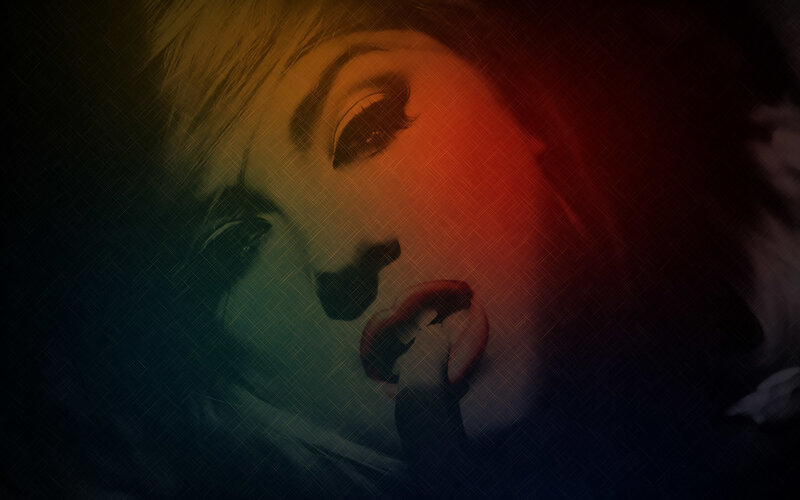Woman with Red Lipstick — Dramatic, Photograph, Eye