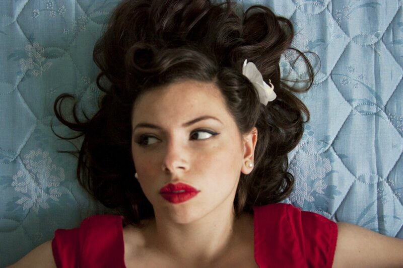 Woman with Red Lipstick — Dramatic, Photograph, Flower