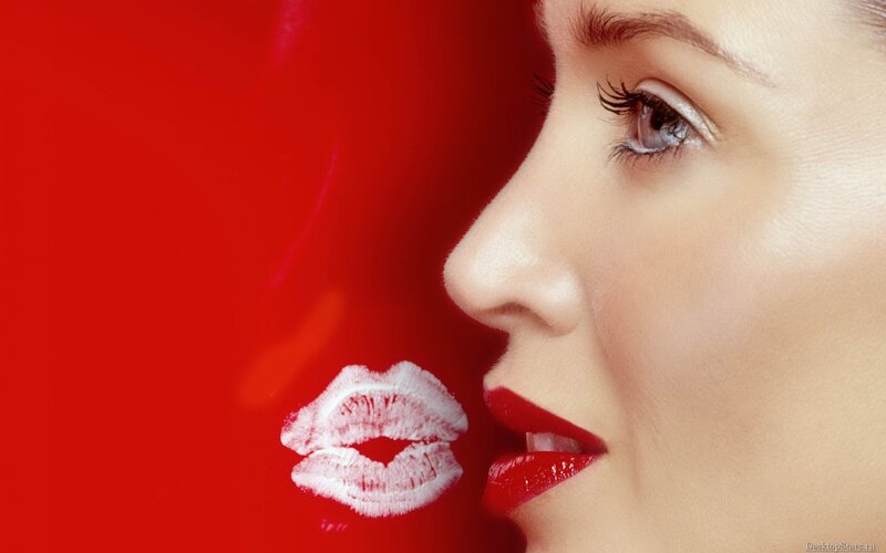 Woman with Red Lipstick — Dramatic, Photograph, Lips, Eye