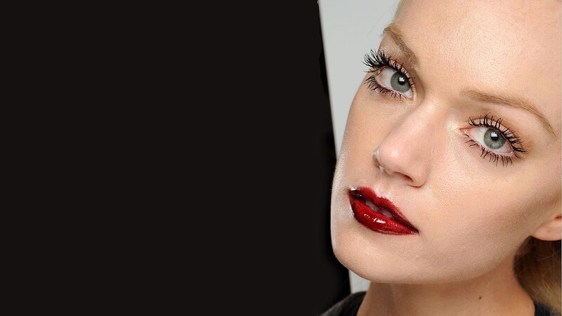 Woman with Red Lipstick — Dramatic, Photograph, Lips