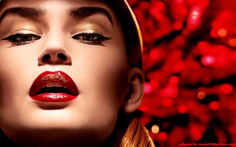 Woman with Red Lipstick — Dramatic, Photograph, Makeup