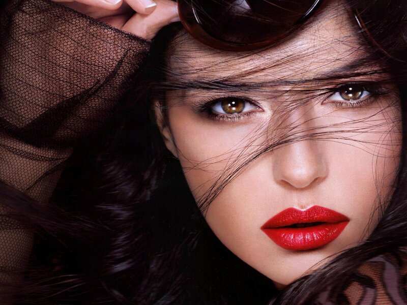 Woman with Red Lipstick — Dramatic, Photograph, Sunglasses