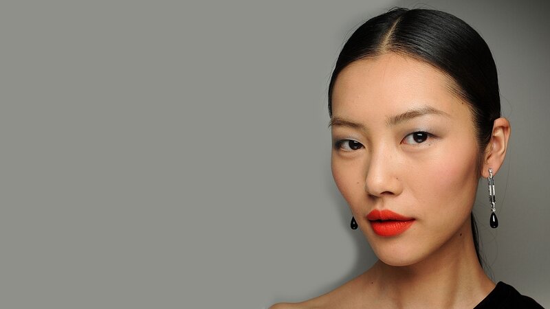 Woman with Red Lipstick — Gray