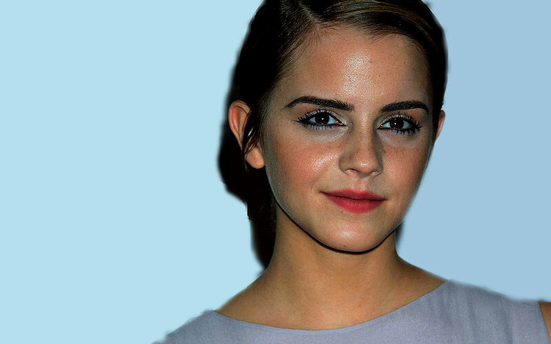 Woman with Red Lipstick — Light Blue