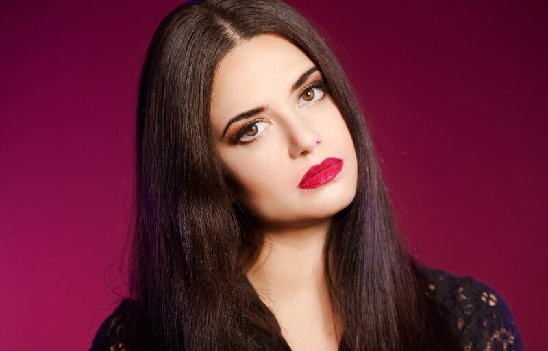 Woman with Red Lipstick — Magenta