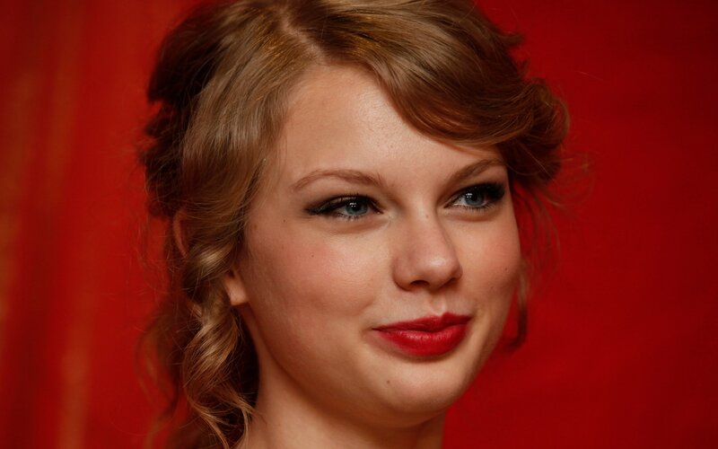 Woman with Red Lipstick — Neutral, Photograph, Red Background