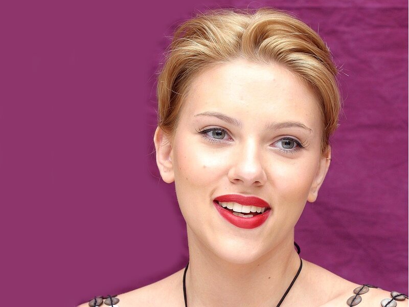 Woman with Red Lipstick — Purple