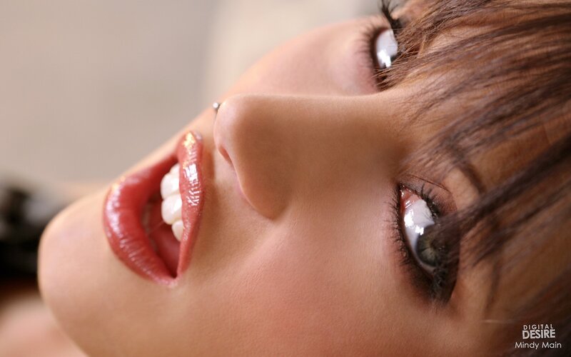 woman with red lipstick smiling