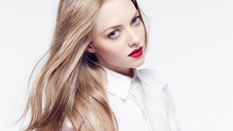 Woman with Red Lipstick — White, Neutral, Photograph, Blonde Hair, White Shirt