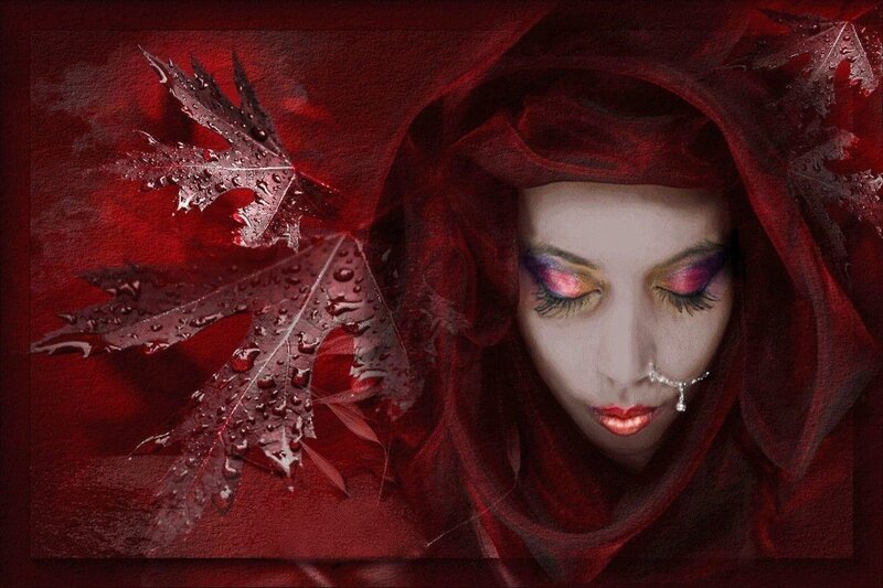 Woman with Red Makeup — Dramatic, Autumn
