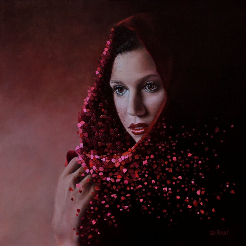 Woman with Red Mosaic Veil