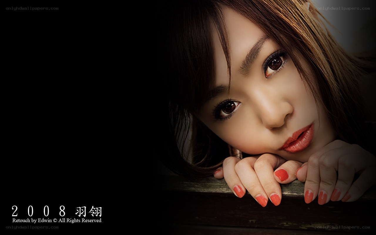 woman with red nails