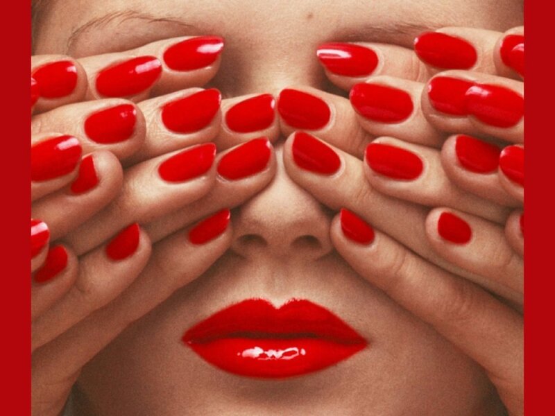 Woman with Red Nails — Dramatic, Photograph, Hands