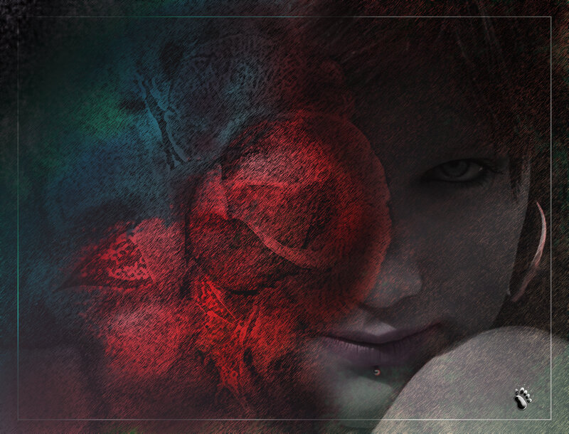 Woman with Red Overlay