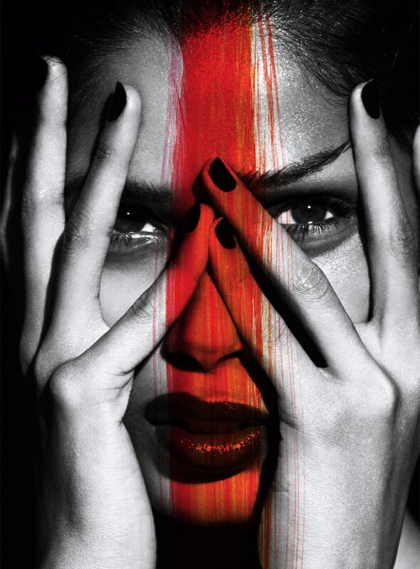Woman with Red Paint — Black