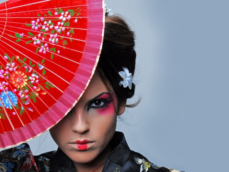 Woman with Red Parasol — Dramatic