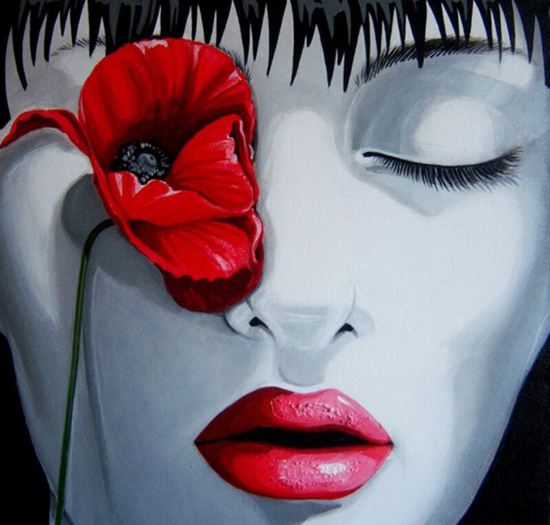 Woman with Red Poppy