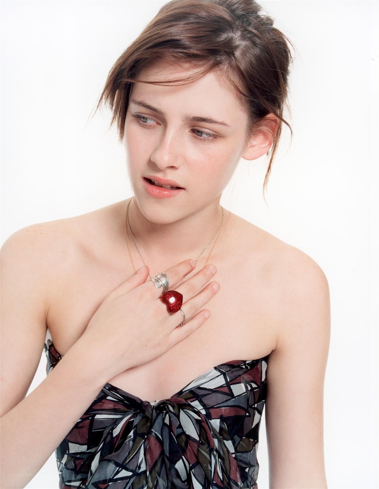 woman with red ring