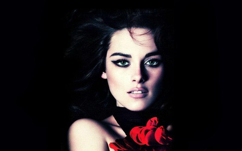 woman with red rose