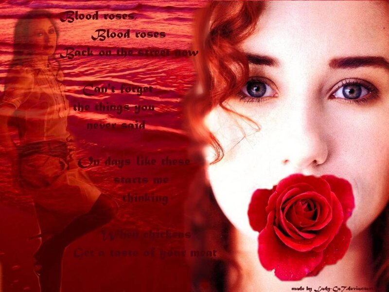 woman with red rose