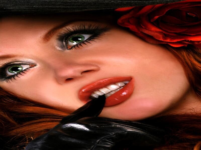 Woman with Red Rose — Dramatic