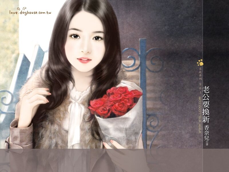 Woman with red roses