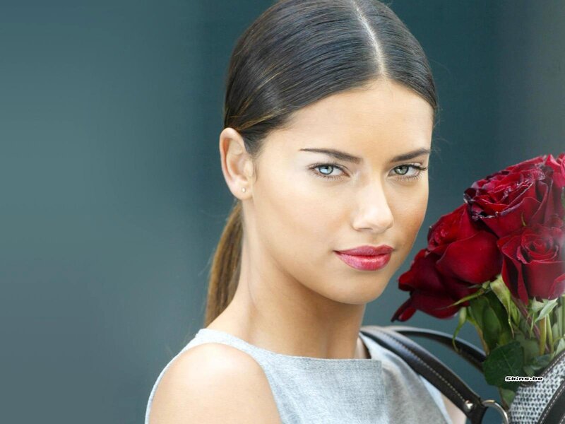 woman with red roses