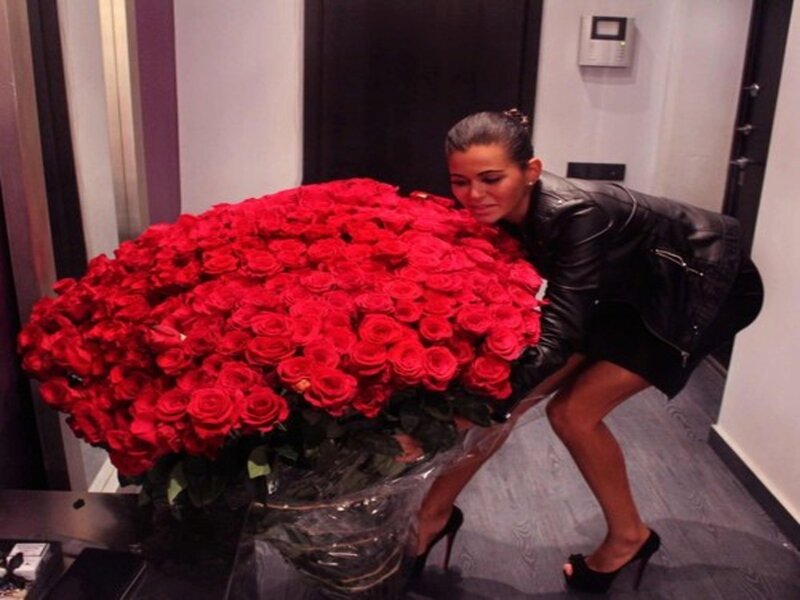 Woman with Red Roses — Celebratory