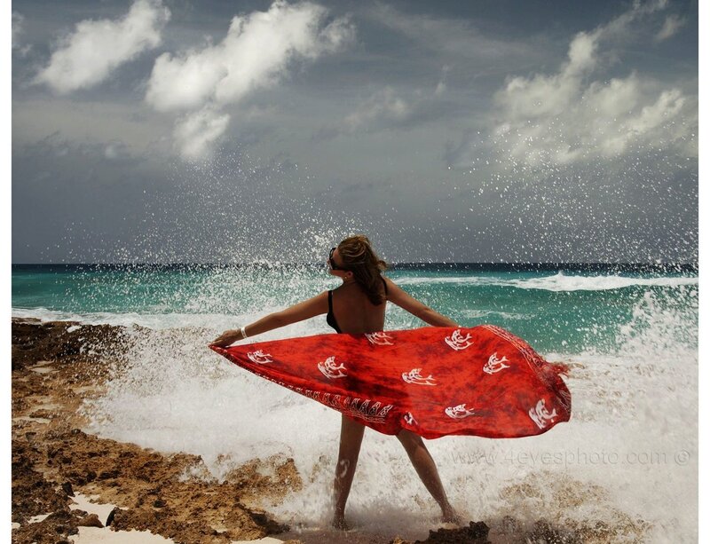 Woman with Red Scarf — Dramatic, Afternoon