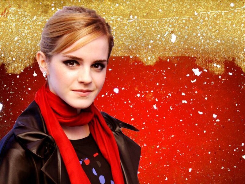 Woman with Red Scarf — Festive