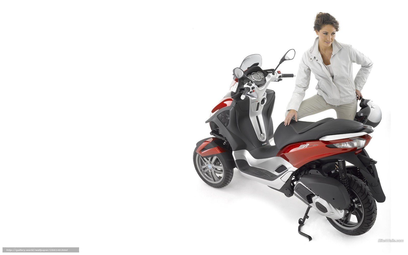 woman with red scooter