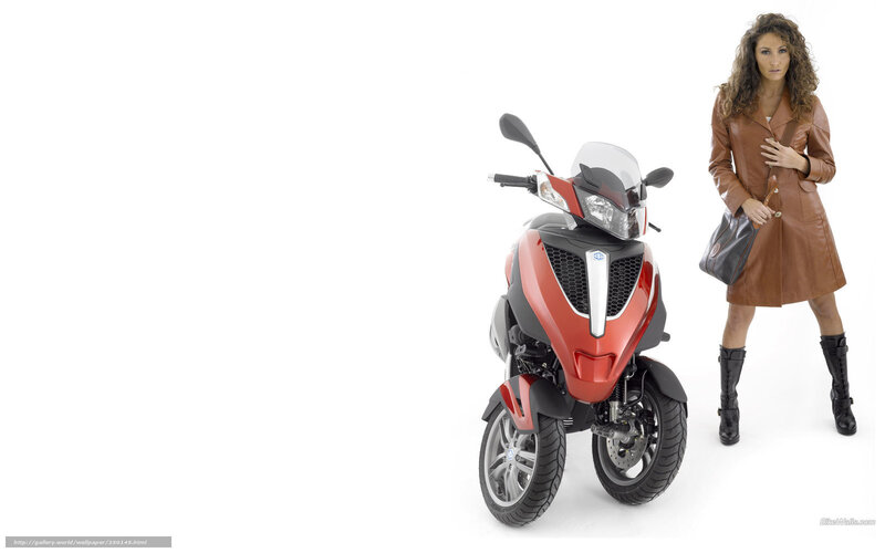 woman with red scooter