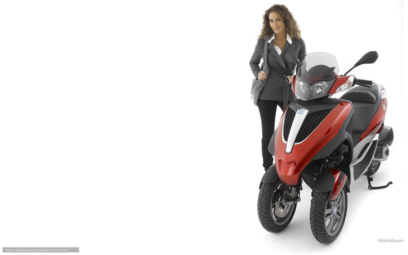woman with red scooter