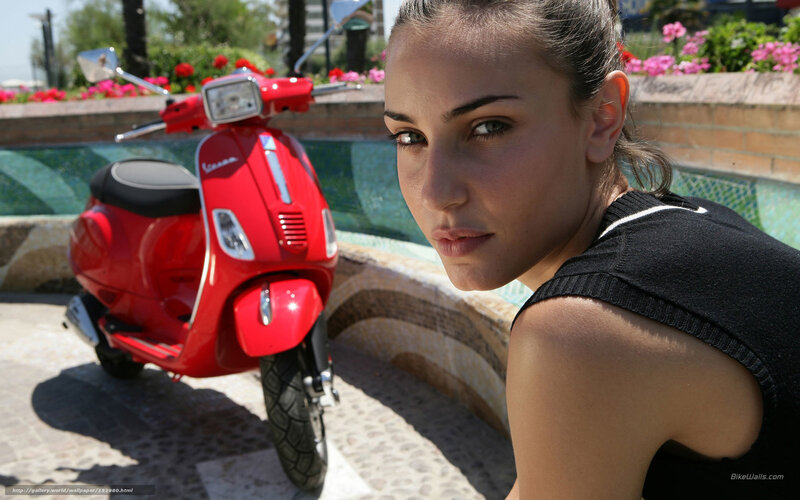 Woman with Red Scooter — Calm, Afternoon