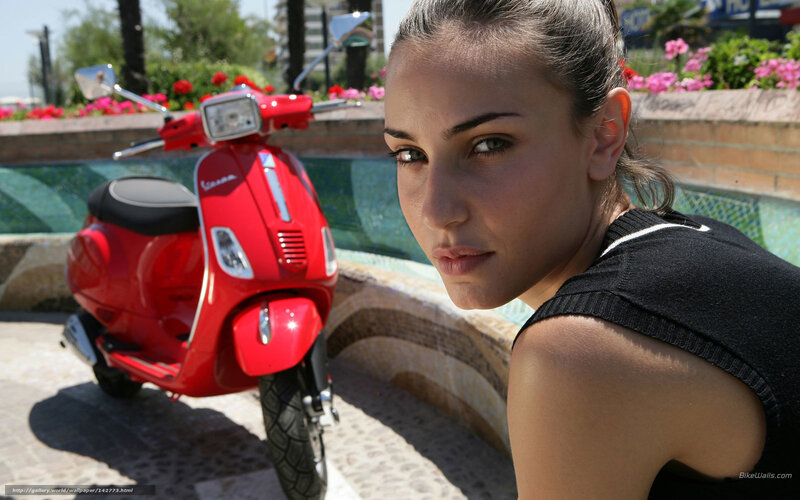Woman with Red Scooter — Calm
