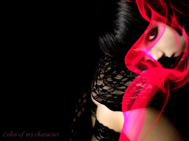 woman with red smoke