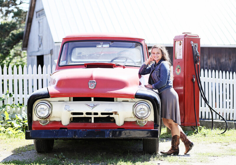 Woman with Red Truck — Peaceful