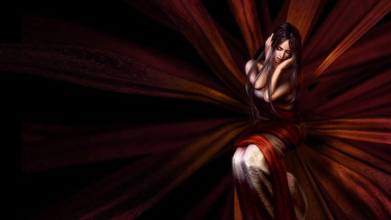 woman with red wings