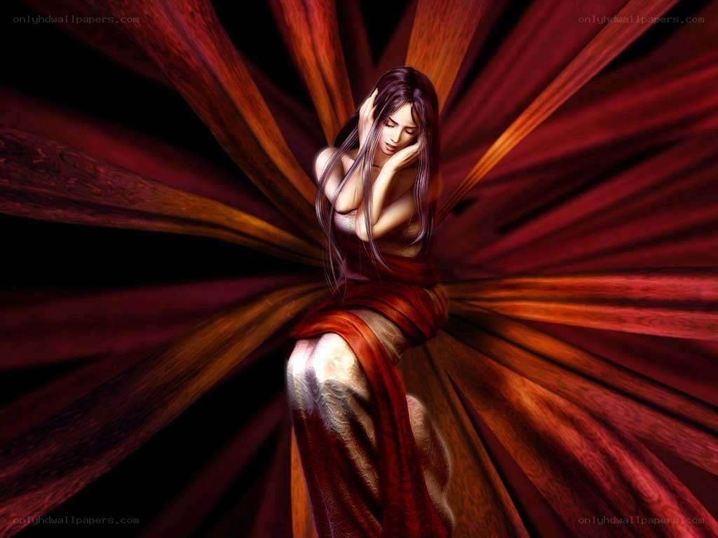 woman with red wings