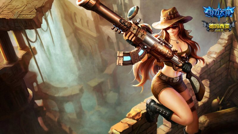 Woman with Rifle — Brown, Dramatic, Digital Art