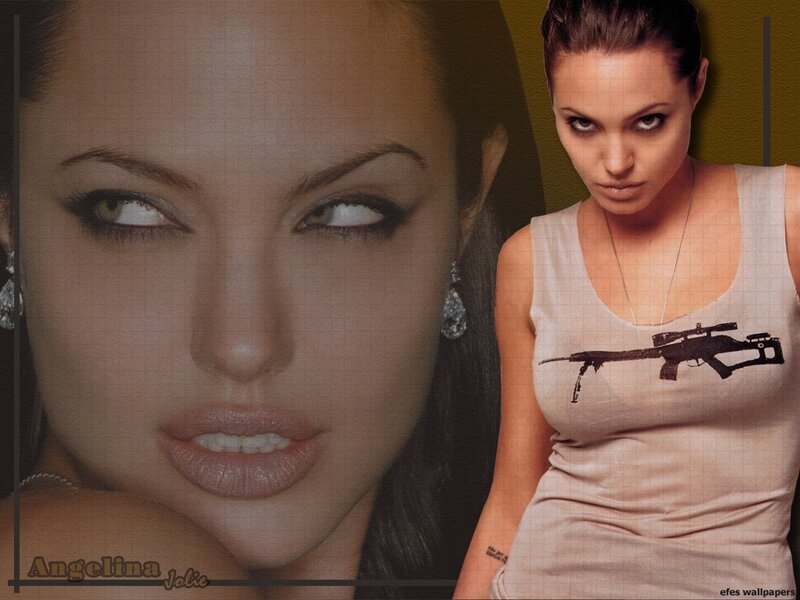 Woman with Rifle Graphic — Beige
