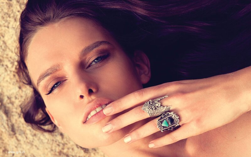 woman with rings on hand
