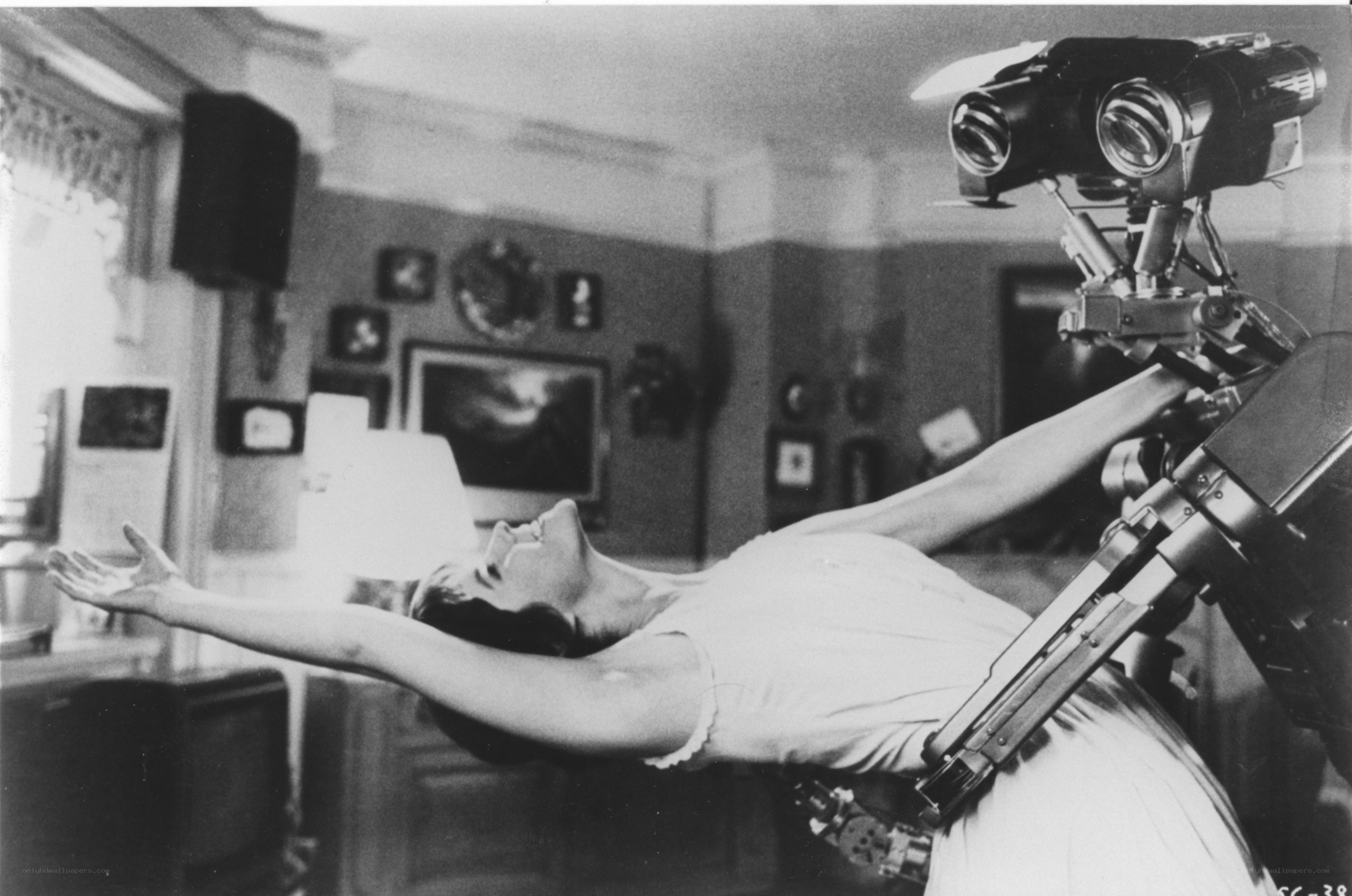 woman with robot camera