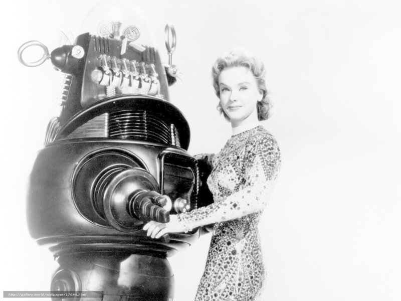 Woman with robot companion