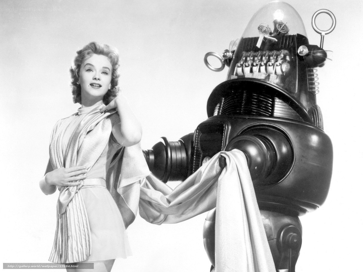 Woman with robot companion