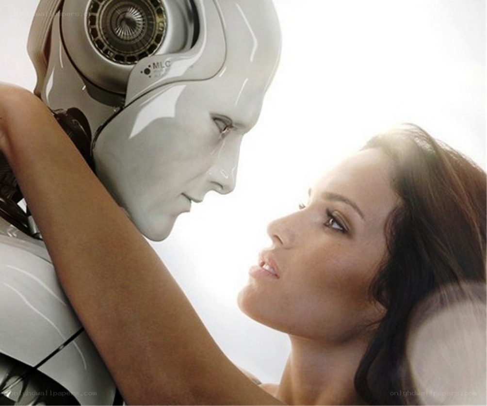 woman with robot face