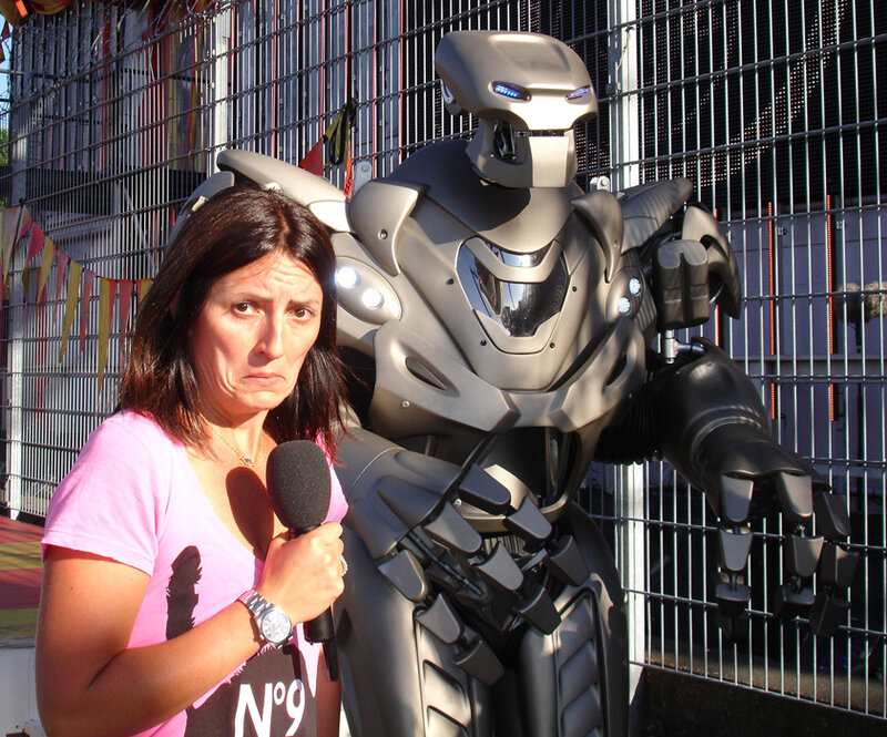 Woman with Robot — Gray
